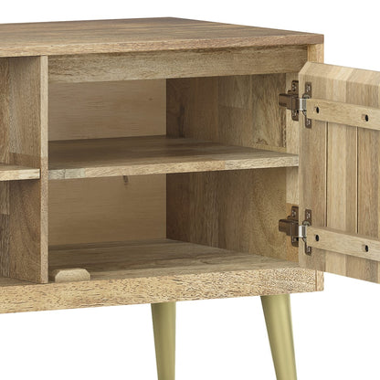 Light Brown Wood TV Stand - 65 Inch Media Console