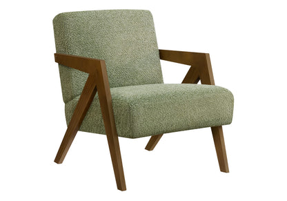 Accent Chair, 30"h, Upholstered Green Fabric - Modern Style