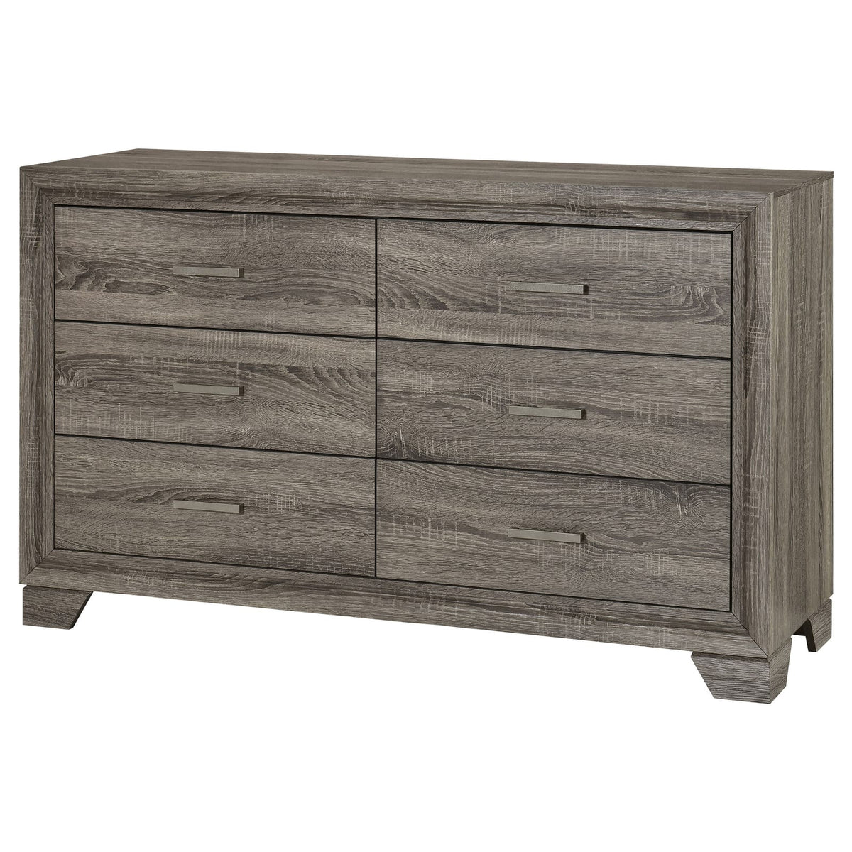 Funston Brown Oak 6-Drawer Dresser - Bedroom Storage