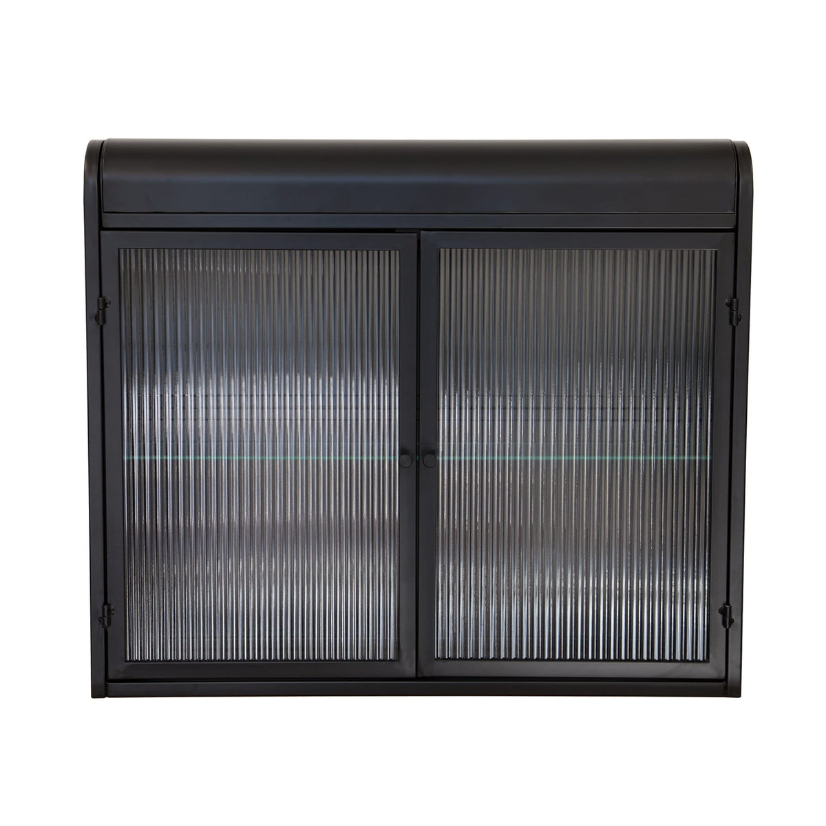 Antique Black 2-Door Wall Mounted Bathroom Cabinet with Glass Doors