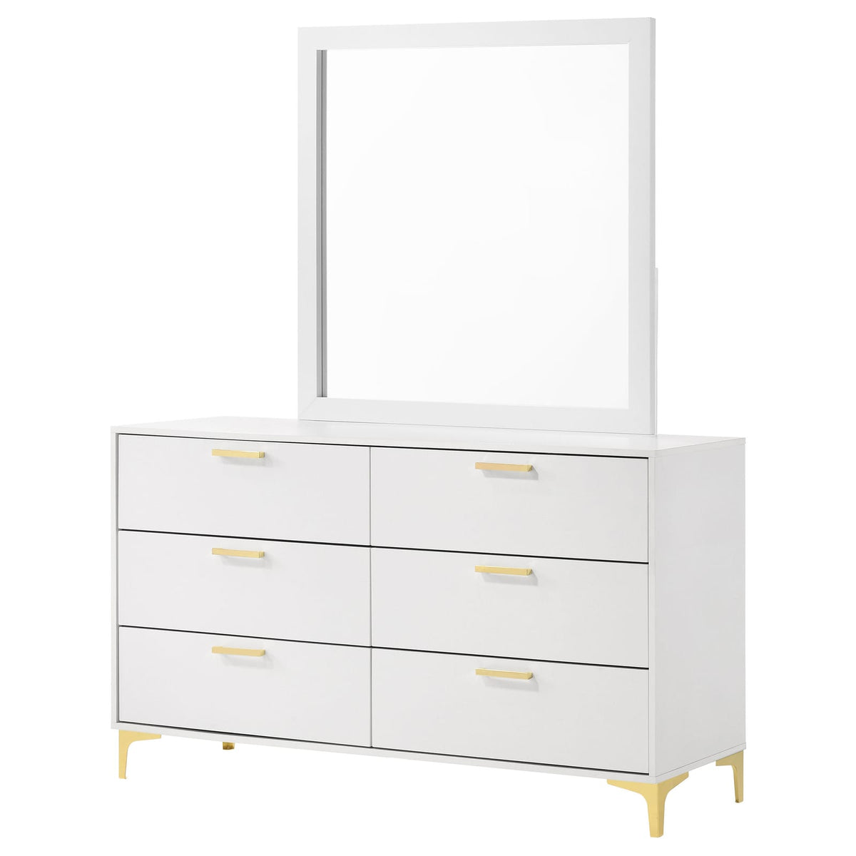 James White 6-Drawer Dresser with Mirror - Classic Bedroom Storage