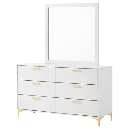 James White 6-Drawer Dresser with Mirror - Classic Bedroom Storage