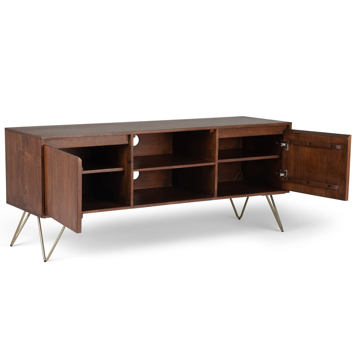 60" Wide Dark Brown Mango Wood TV Stand Media Console