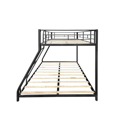 Full Size Bunk Bed with Twin Over Twin Metal Frame - Black