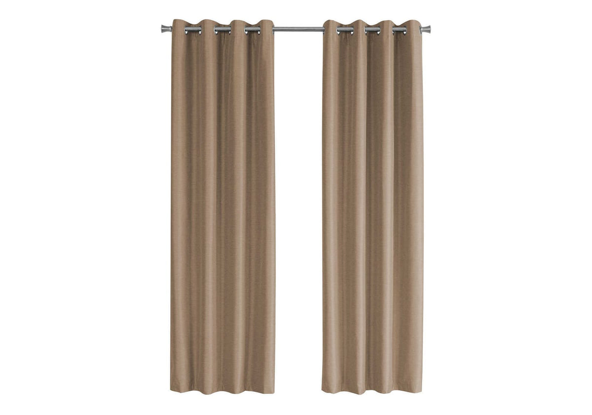 Brown Polyester Blackout Curtains 2 Panels 52" x 95"
