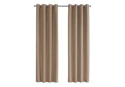 Brown Polyester Blackout Curtains 2 Panels 52" x 95"