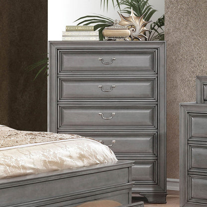 Gray Solid Wood Bedroom Dresser - 36" Wide