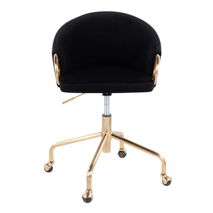 Gold Velvet Dining Chair - Adjustable Swivel Task Chair