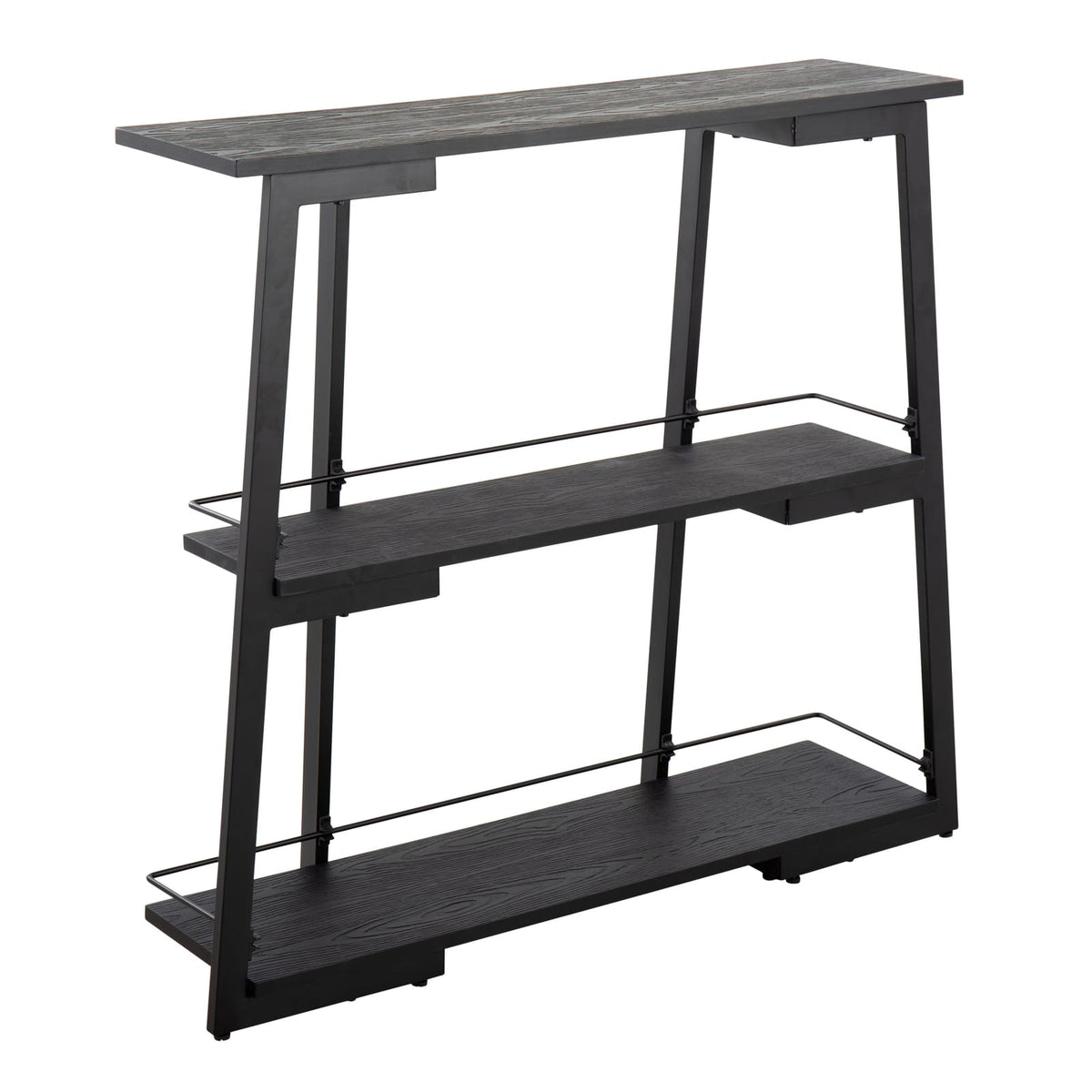 Converge Bookcase - Black Bamboo & Steel Display Shelf