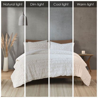 Ivory Queen Faux Fur Down Alternative Comforter Set