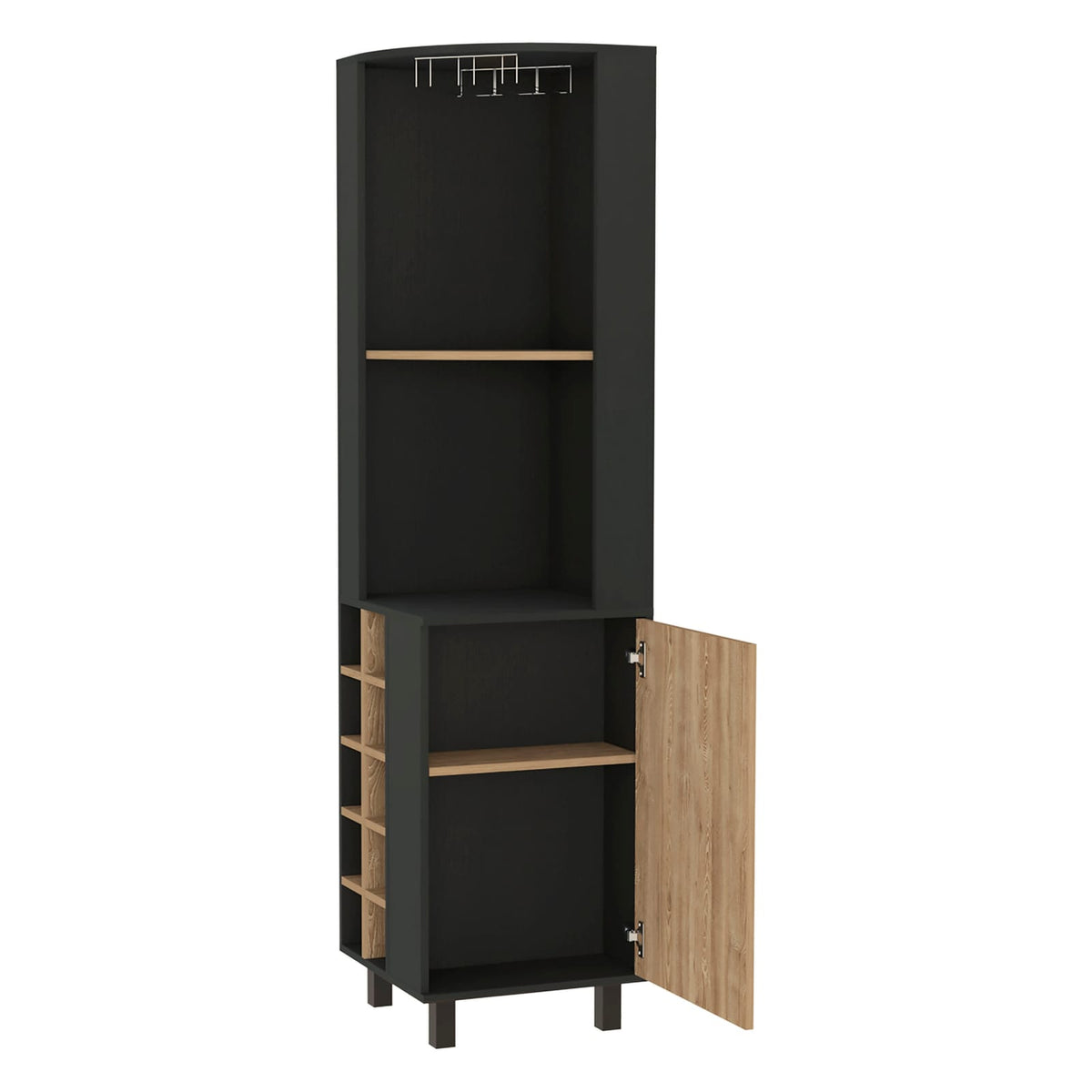 Hamden 10-Bottle Wine Rack - Wenge & Pine Bar Cabinet