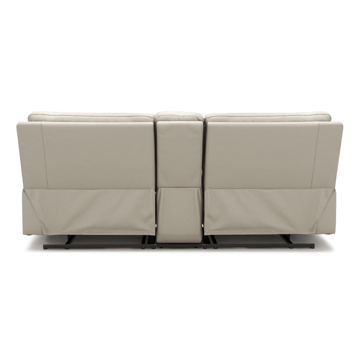 Beige Faux Leather Reclining Loveseat Sofa - 79" for Living Room