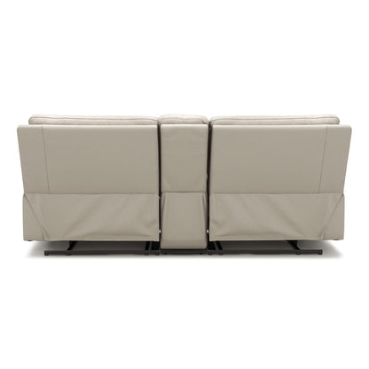 Beige Faux Leather Reclining Loveseat Sofa - 79" for Living Room