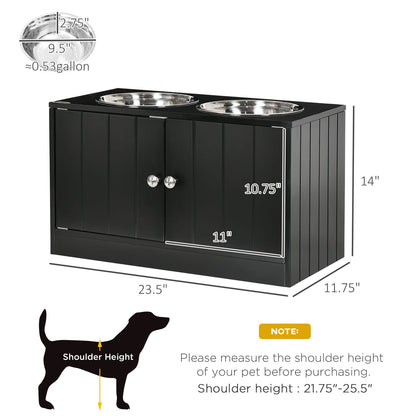 Magnetic-Door Dog Food Storage Cabinet - Black