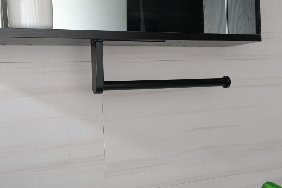 Matte Black Stainless Steel Paper Towel Holder for Kitchen Storage