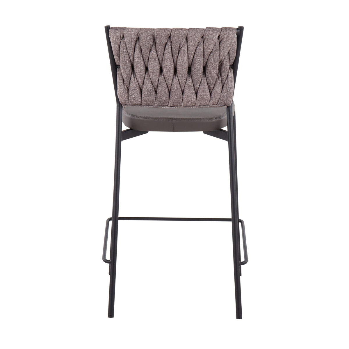 Contemporary Counter Stools - Brown Faux Leather Set of 2