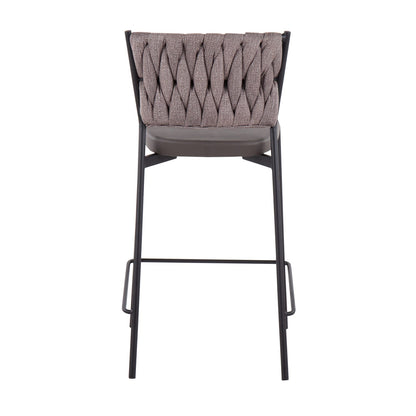 Contemporary Counter Stools - Brown Faux Leather Set of 2
