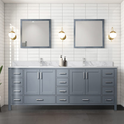 Dark Grey Double Bath Vanity - 84 Inch Wide