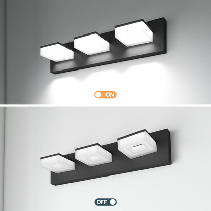 Black Iron Bathroom Vanity Light 3-Light Fixture