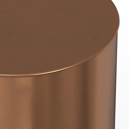 Black Metal Cylinder End Table for Bedroom Accent for Living Room