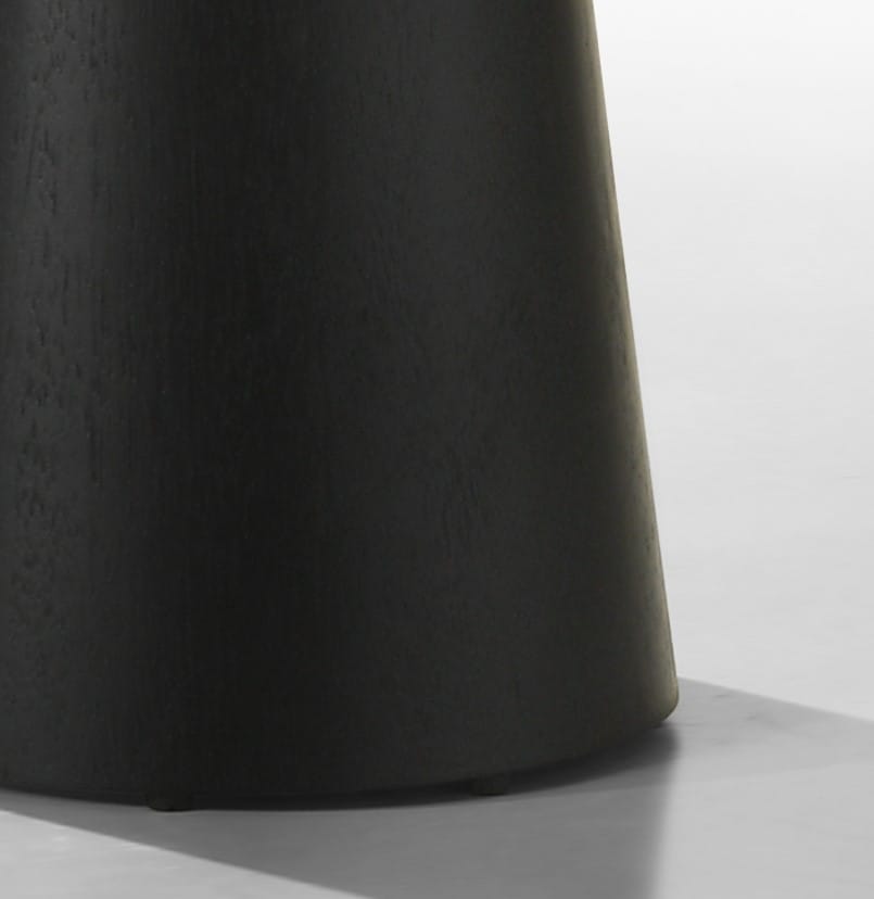 22 Inch Round Black Wood End Table for Home Spaces
