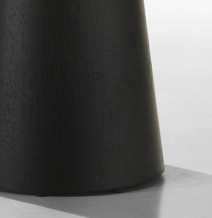 22 Inch Round Black Wood End Table for Home Spaces
