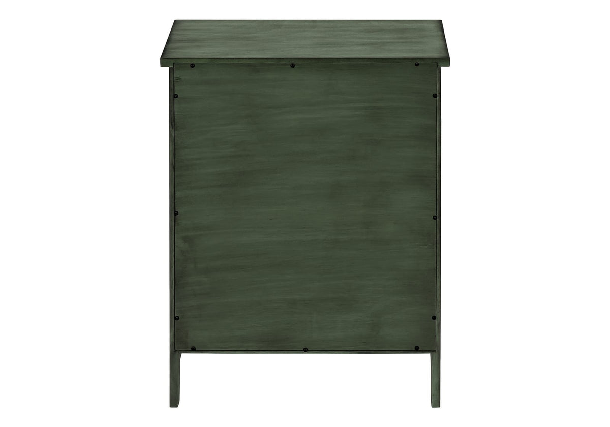 25 Inch Green Accent Table with Storage Drawer