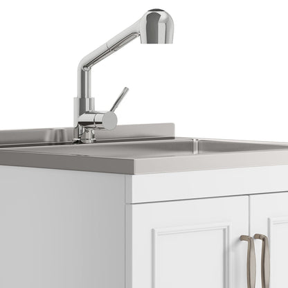 Cardinal 28" Laundry Cabinet - White with Sink & Faucet for Bathroom