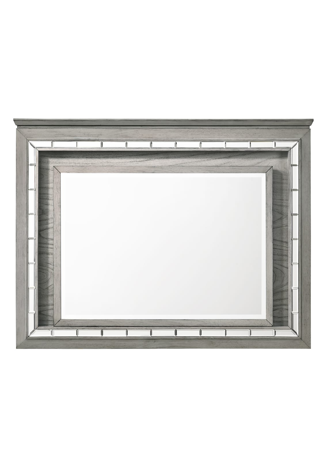 Light Gray Oak Mirror with LED - Bathroom & Bedroom Storage