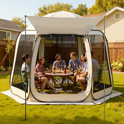 Screen House Tent 10x9.2 Beige - Family Backyard Shade