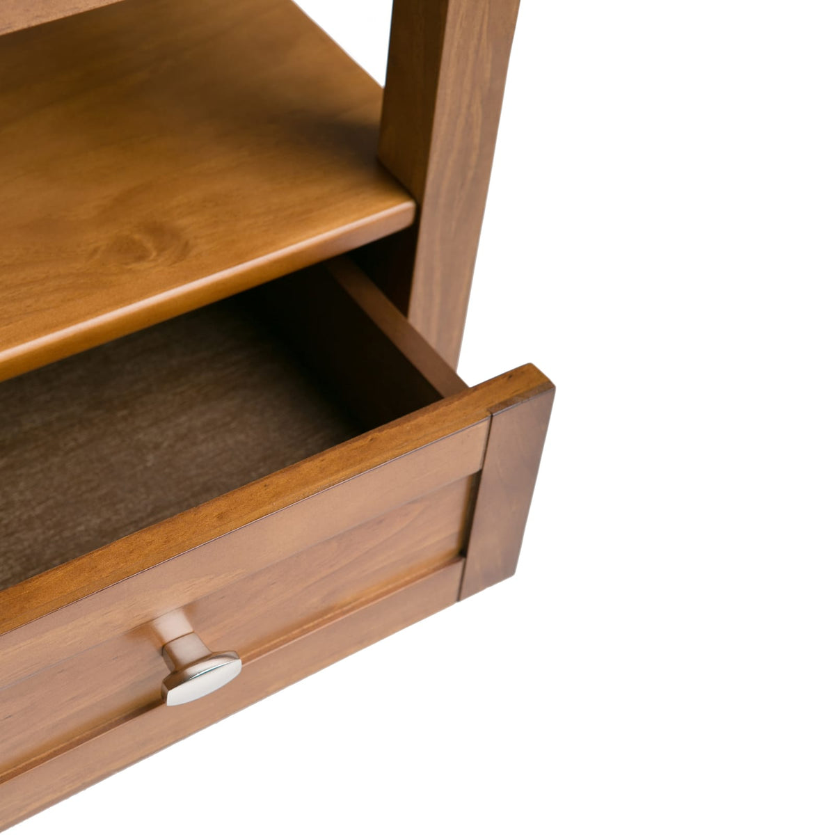 Light Brown Wood End Table - 20" Wide Storage for Living Room