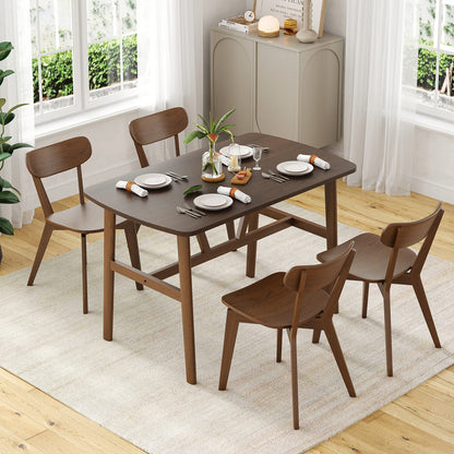 Dark Walnut Dining Table - 4-6 Person Rectangular Kitchen Table