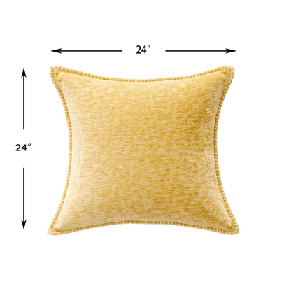Textured Throw Pillow Set - 2 Yellow Polyester Pillows