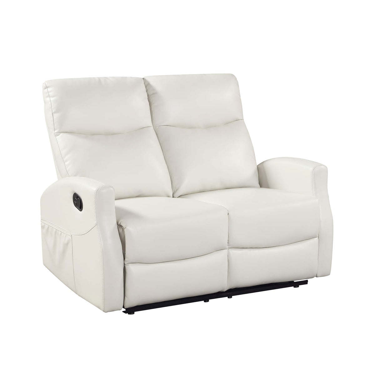 Beige Faux Leather Loveseat - 50.5" Modern Living Room Furniture