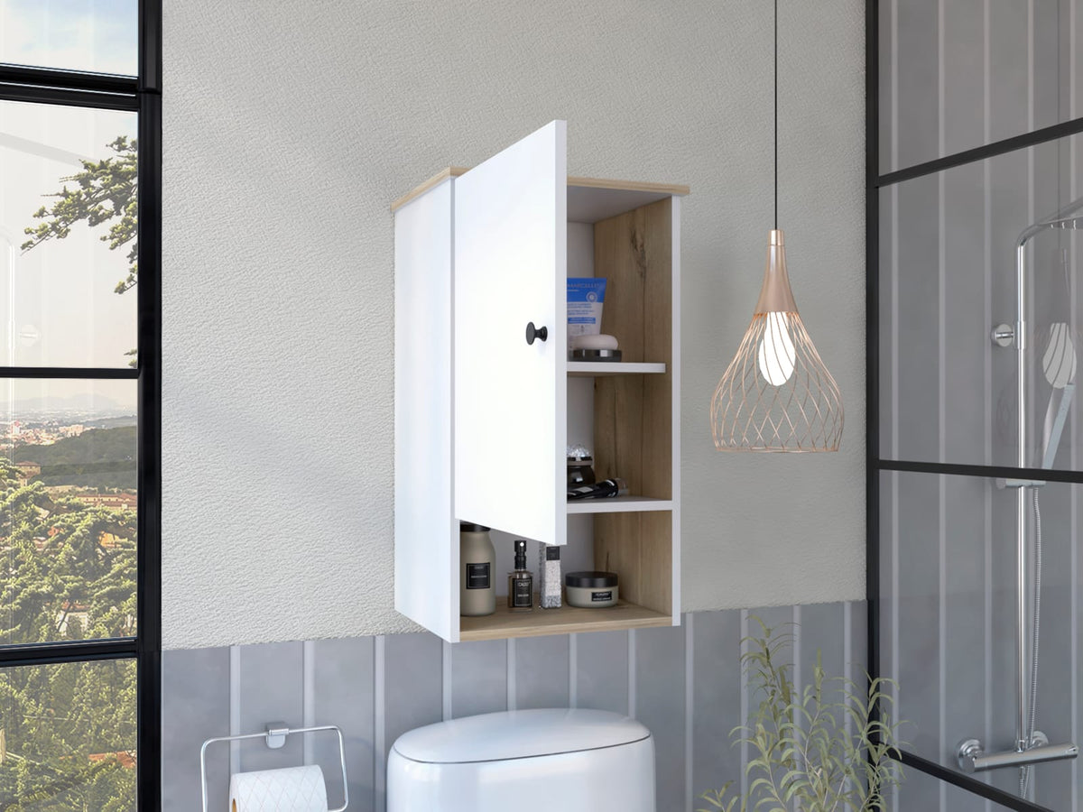 Light Oak Medicine Cabinet - Two Shelf Storage Unit