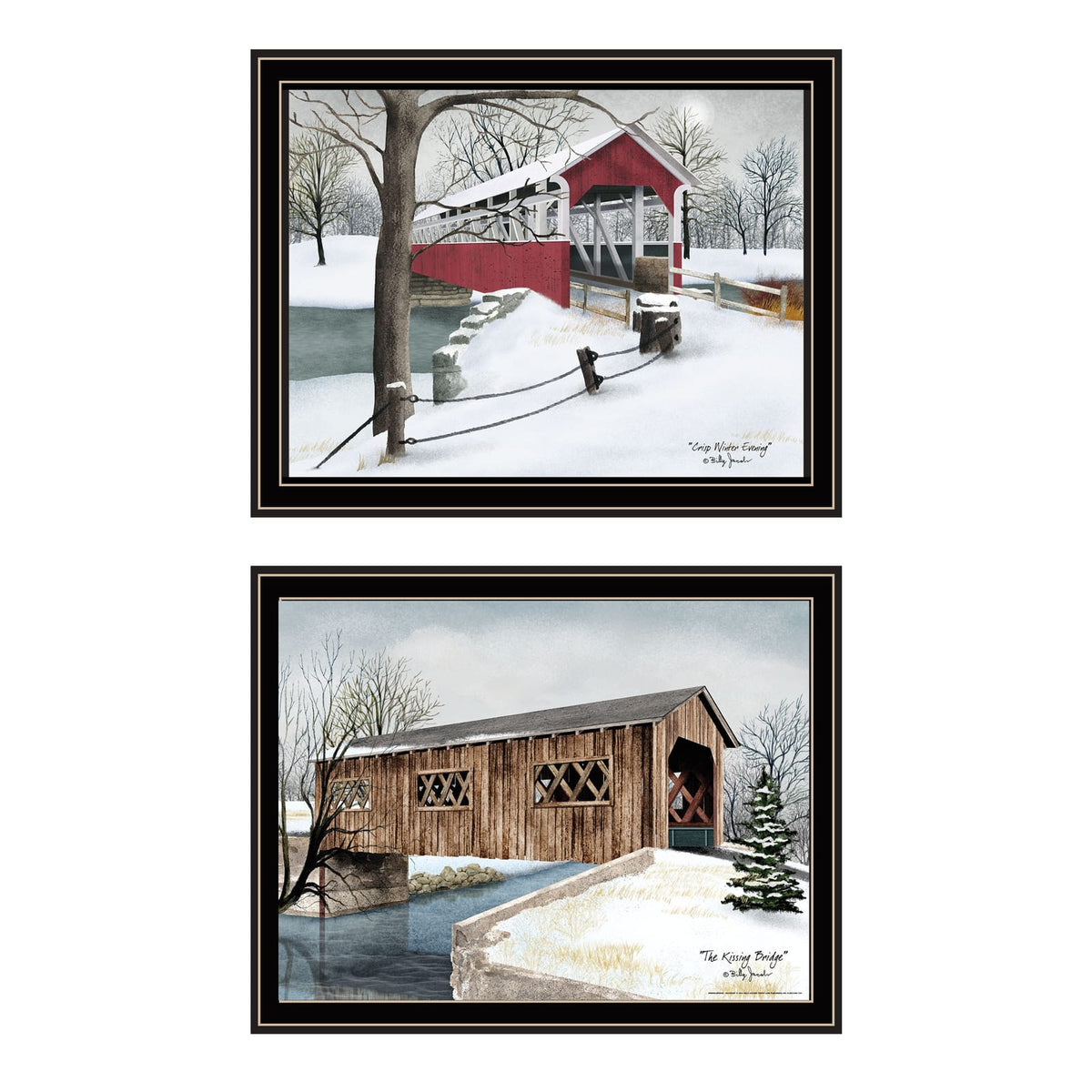 Trendy Winter Bridges Wall Art - Multicolor Wood Decor