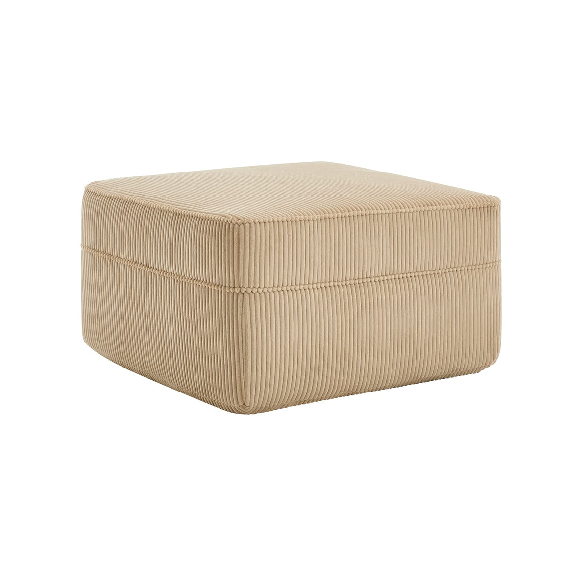 Camel Corduroy Ottoman - Plush Comfort & Storage for Living Room