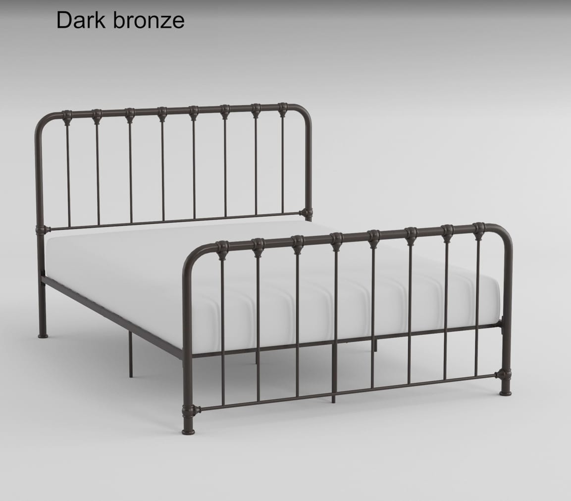 Queen Bronze Metal Bed Frame - Box Spring Optional for Bedroom