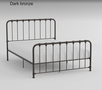 Queen Bronze Metal Bed Frame - Box Spring Optional for Bedroom