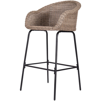 Light Brown Outdoor Bar Stools - 2 Piece Patio Set