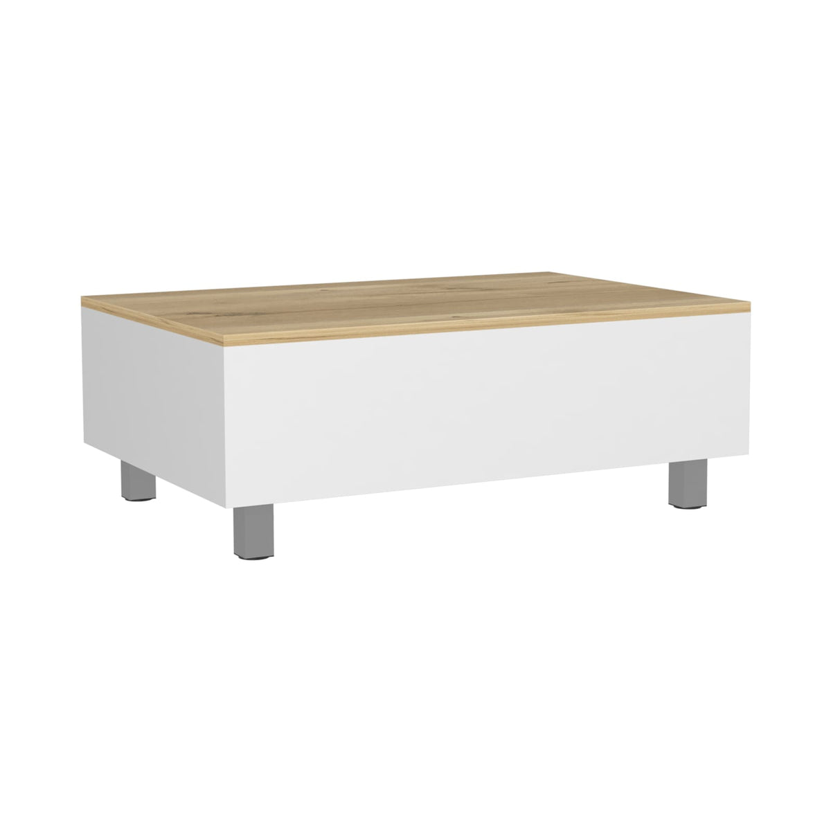 Modern White Lift Top Coffee Table with Storage for Living Room