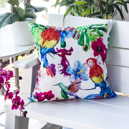 Tropical Parrot Outdoor Pillow Set - 2 Throw Pillows