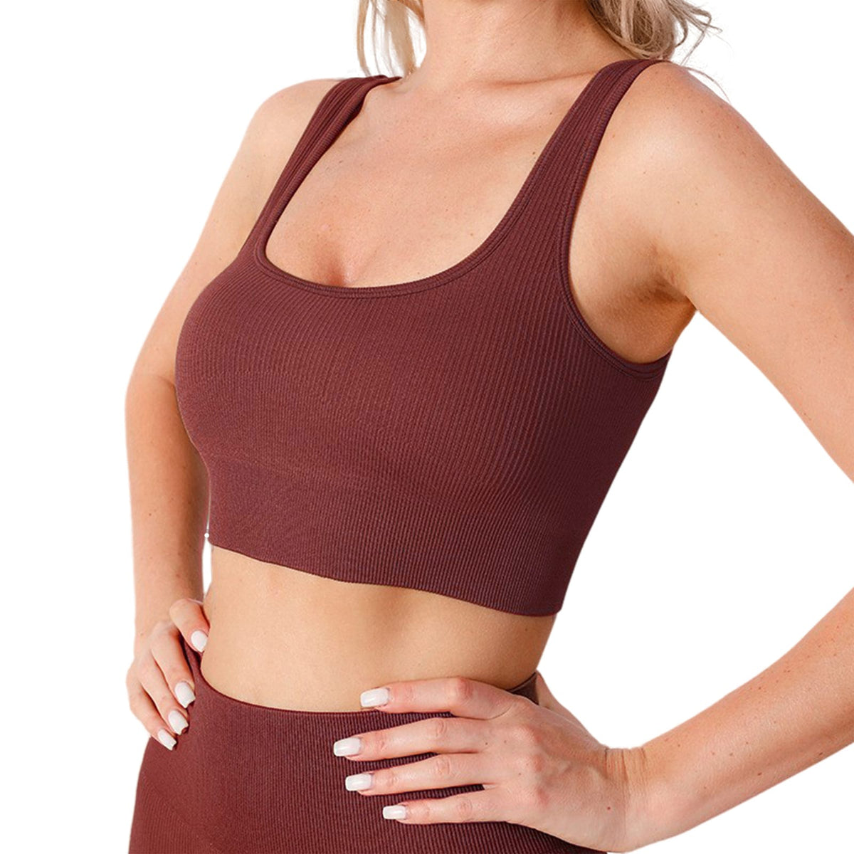 Coffee Nylon Mesh Sports Tank Top - Yoga & Workout