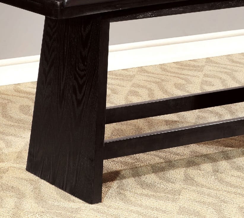 Modern Black Leather Counter Height Bench - Dining Room Accent