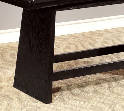 Modern Black Leather Counter Height Bench - Dining Room Accent