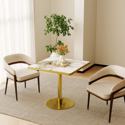 Light Slate Grey Sintered Stone Outdoor Table - 31.5 Inch Modern Dining Table