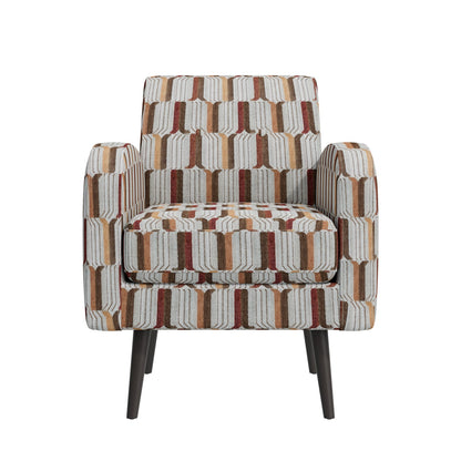 Red Plywood Accent Chair for Stylish Living Room Seating