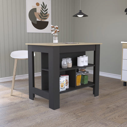 Multicolor Particle Board Kitchen Island Set for Meal Prep Storage for Dining Room