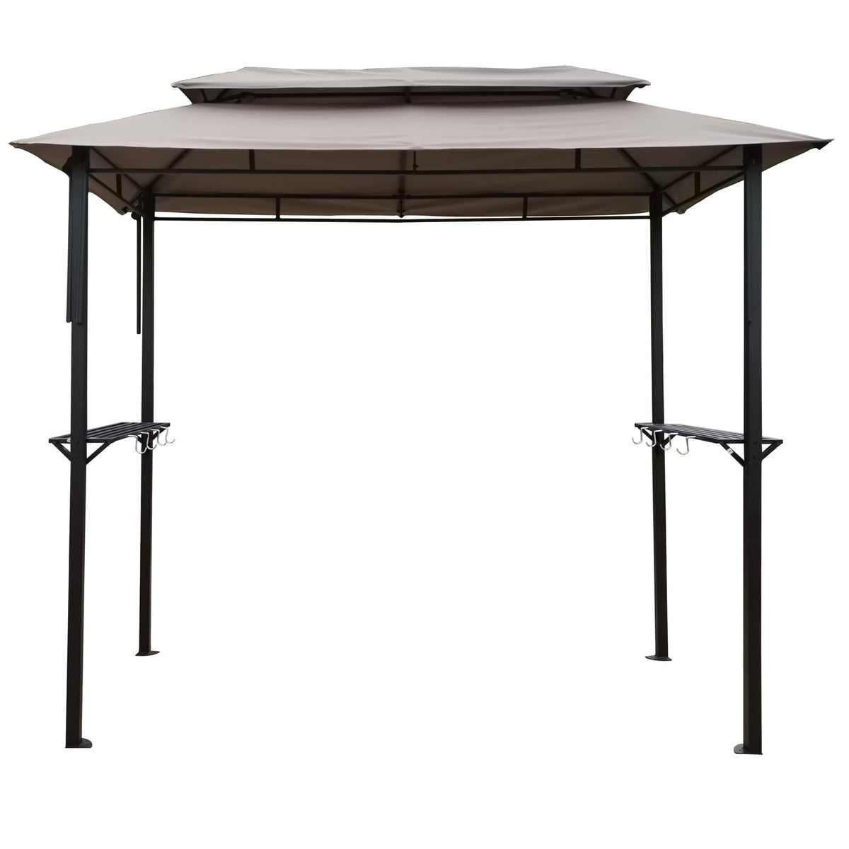 8x4ft Steel Grill Gazebo with Mushroom Canopy - Outdoor Shade Shelter