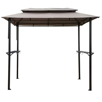 8x4ft Steel Grill Gazebo with Mushroom Canopy - Outdoor Shade Shelter